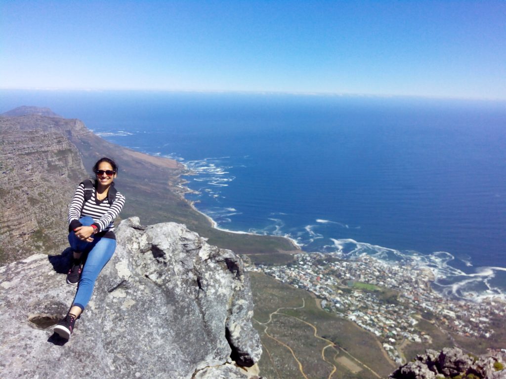 At the peak- Atlantic ocean in the background. Sea meets sky!