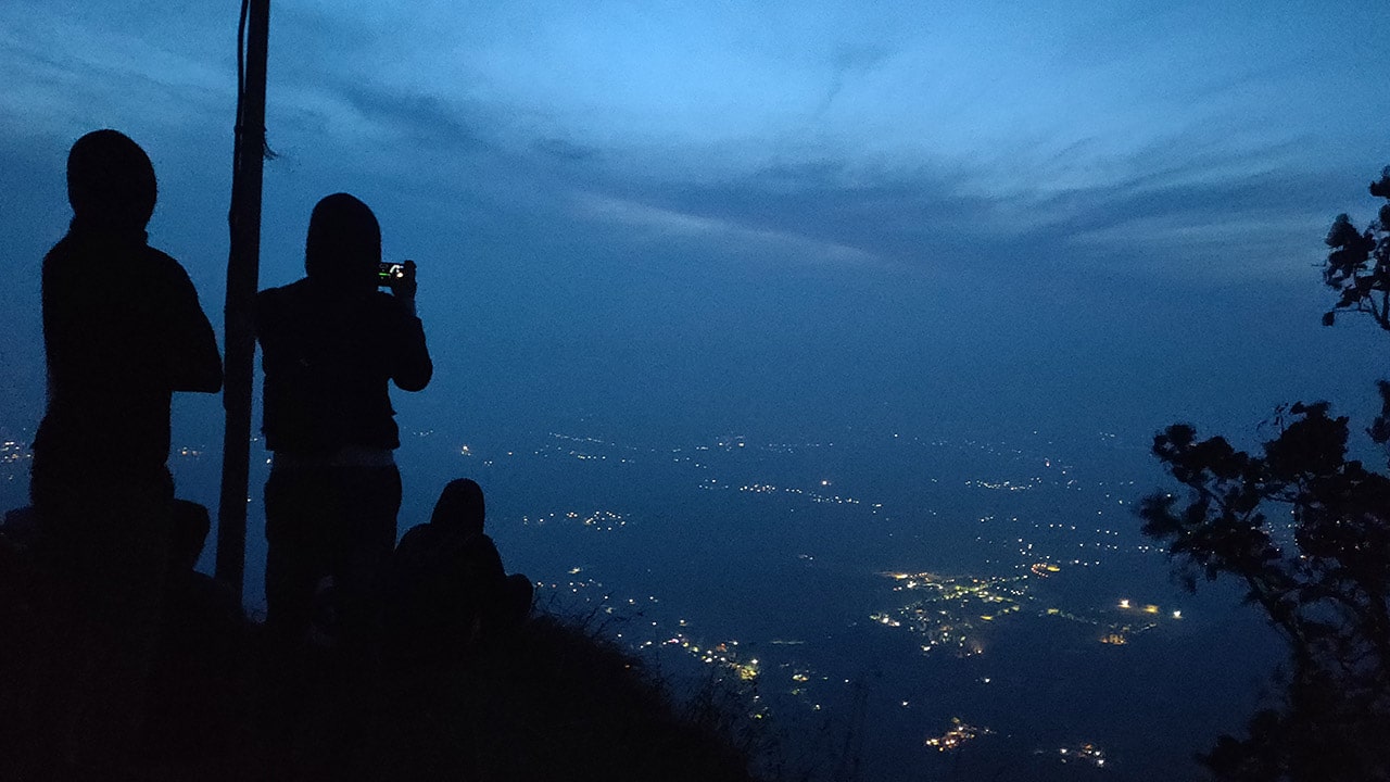 Time for dawn to break- A view of the city limits from Skandagiri Sunrise Trek